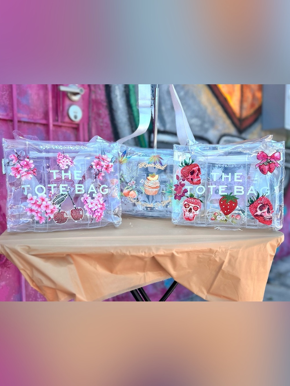 ‘FRUITS OF MY LABOR’ Clear Tote Bag Collection (3 Piece Bundle)